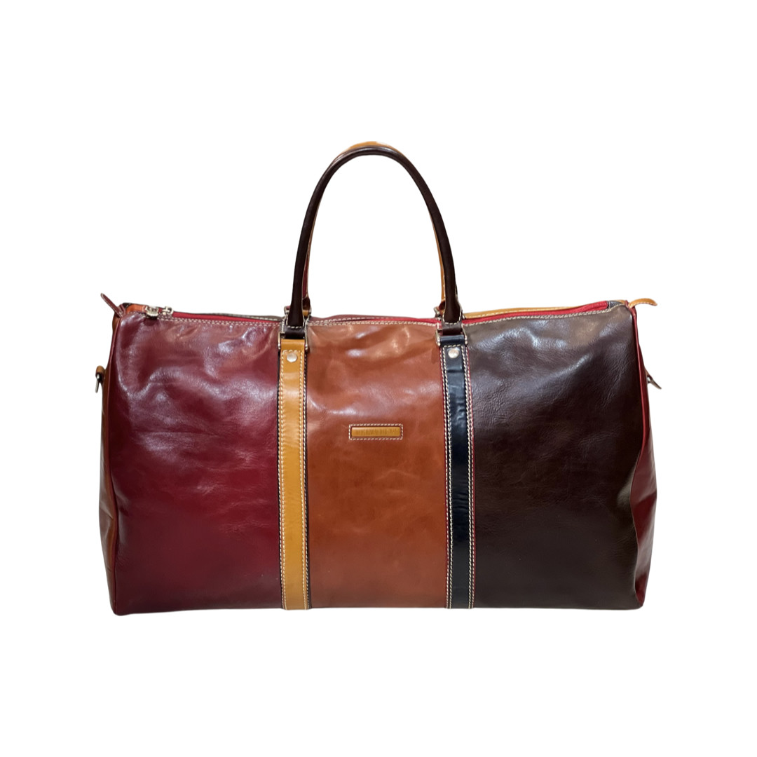 Tornabuoni multi-tone vegetable-tanned leather weekender duffel bag